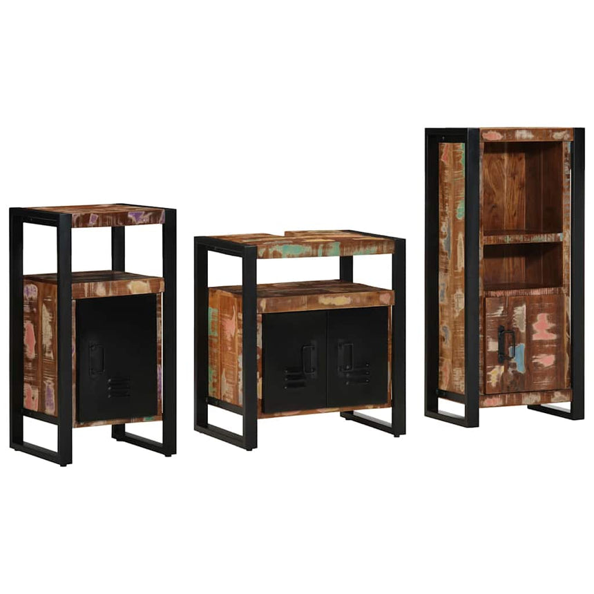 vidaXL Ensemble de mobilier de salle de bain 3 pcs Bois Recyclé Solide