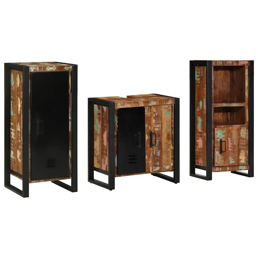 vidaXL Ensemble de mobilier de salle de bain 3 pcs Bois Recyclé Solide