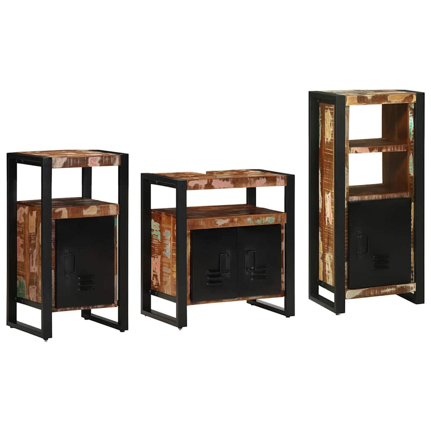 vidaXL Ensemble de mobilier de salle de bain 3 pcs Bois Recyclé Solide