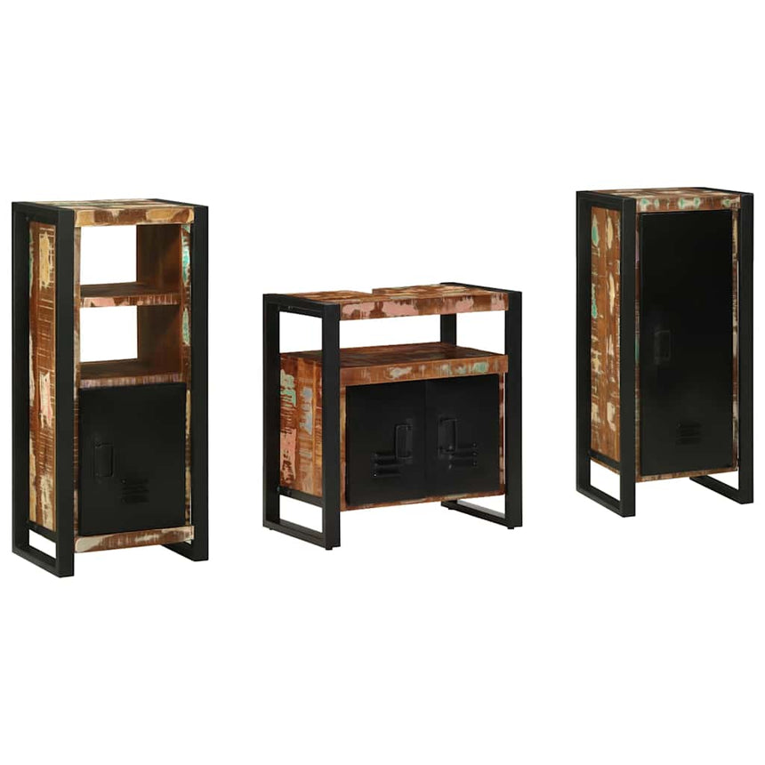vidaXL Ensemble de mobilier de salle de bain 3 pcs Bois Recyclé Solide