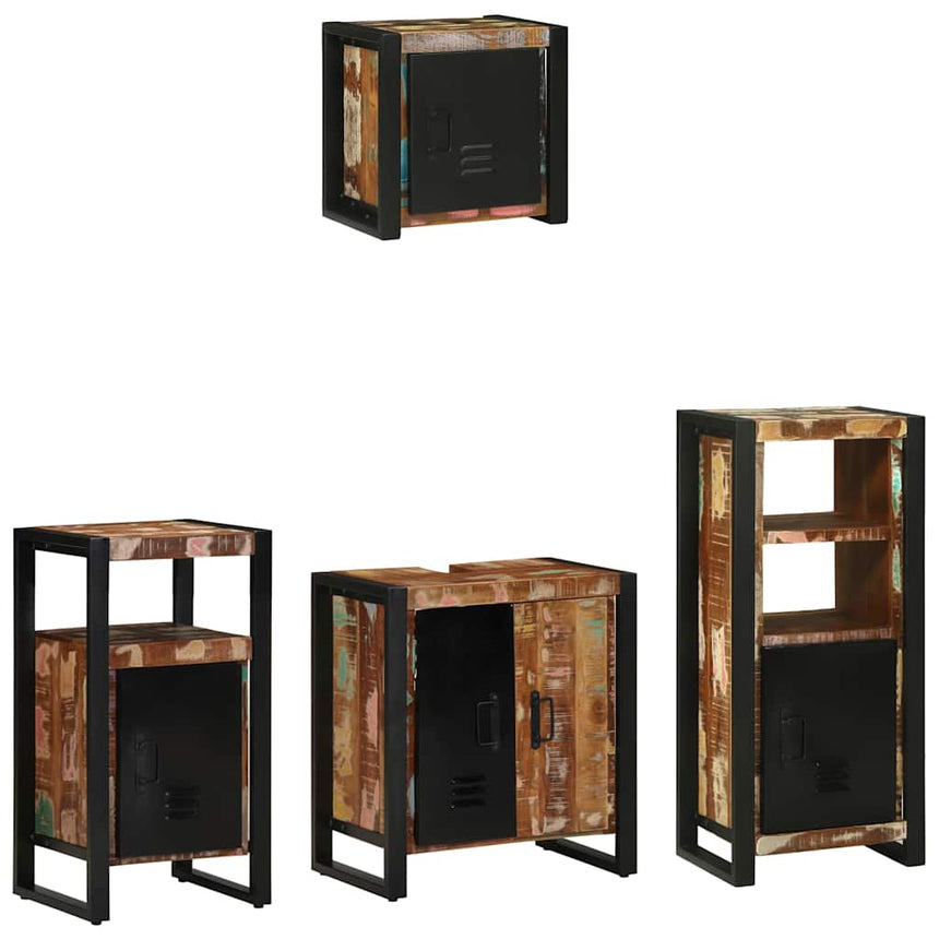 vidaXL Ensemble de mobilier de salle de bain 4 pcs Bois Recyclé Solide