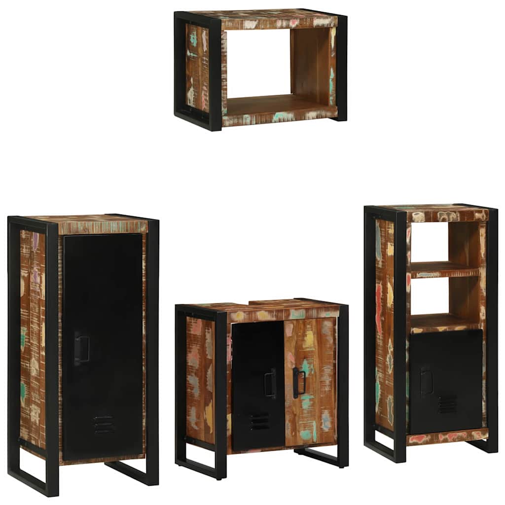 vidaXL Ensemble de mobilier de salle de bain 4 pcs Bois Recyclé Solide