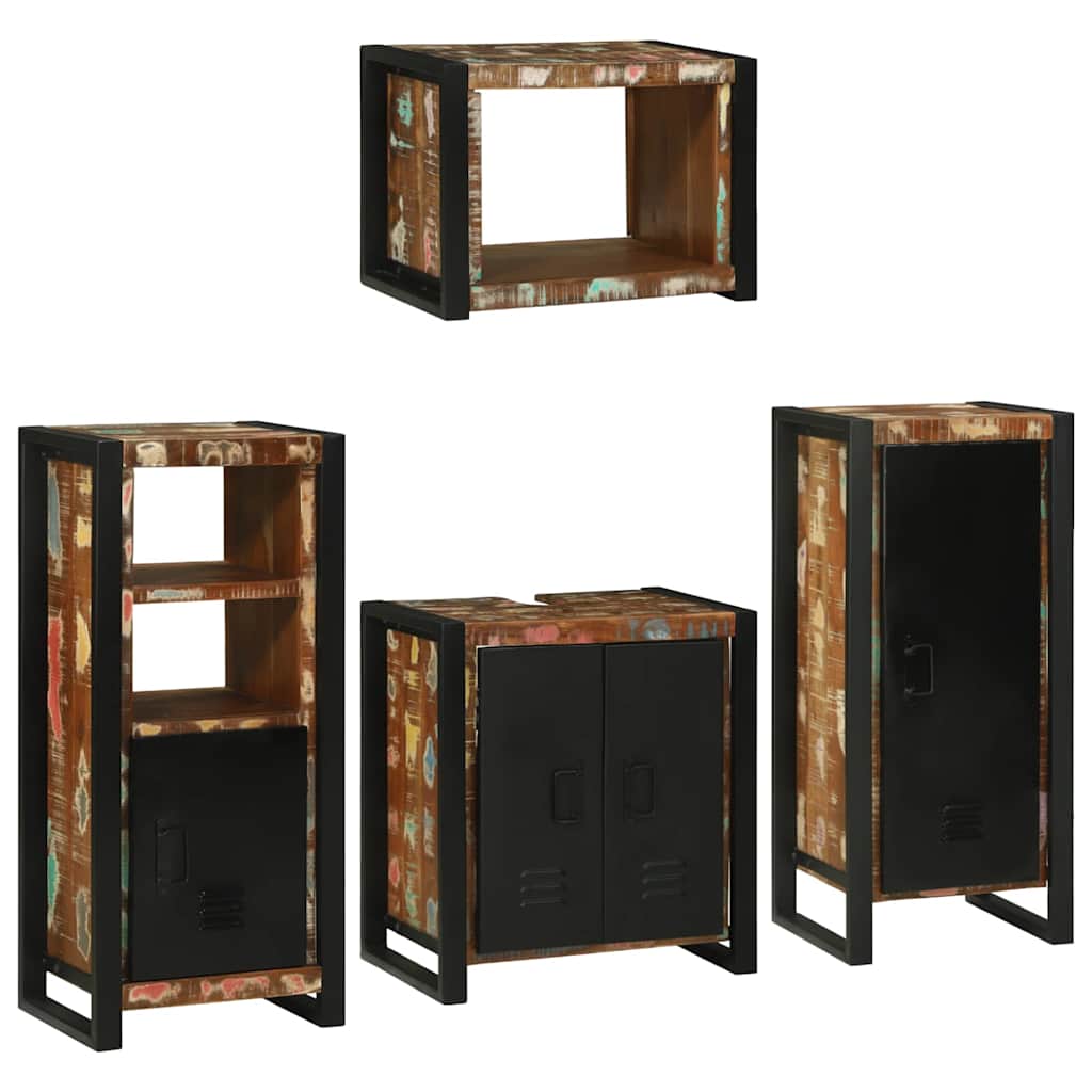 vidaXL Ensemble de mobilier de salle de bain 4 pcs Bois massif recyclé