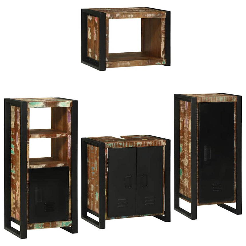 vidaXL Ensemble de mobilier de salle de bain 4 pcs Bois massif recyclé