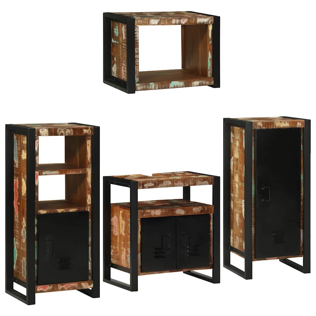 vidaXL Ensemble de mobilier de salle de bain 4 pcs Bois massif recyclé