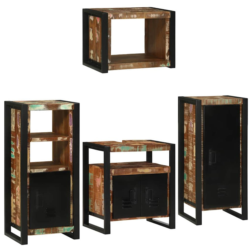 vidaXL Ensemble de mobilier de salle de bain 4 pcs Bois massif recyclé