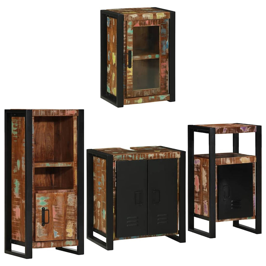 vidaXL Ensemble de mobilier de salle de bain 4 pcs Bois massif recyclé