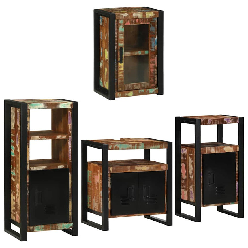 vidaXL Ensemble de mobilier de salle de bain 4 pcs Bois massif recyclé