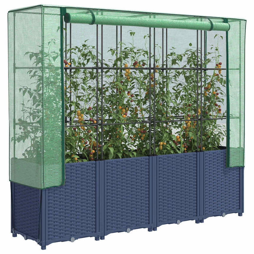 Verhoogde Plantenbak Met Kashoes Rotanlook 160X40X153 Cm