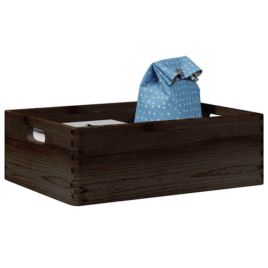 Houten Kist Massief Grenenhout Zwart