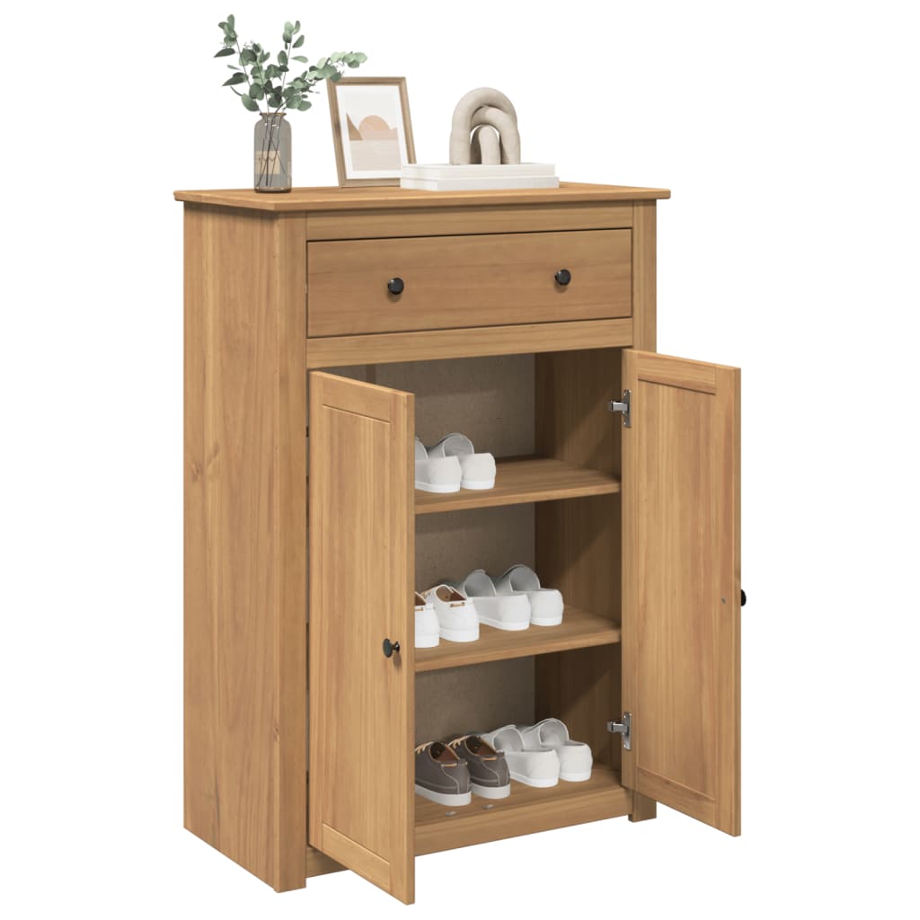 Schoenenkast Panama 80X40X114 Cm Massief Grenenhout Gerookt Eiken