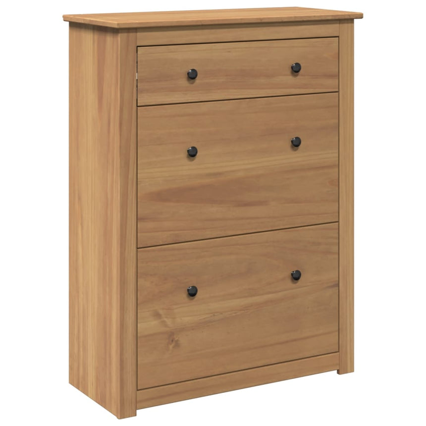 Schoenenkast Panama 80X35X105 Cm Massief Grenenhout Zwart