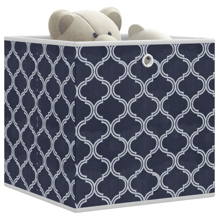 Opbergboxen 10 St Inklapbaar 32X32X32 Cm Ongeweven Stof Blauw
