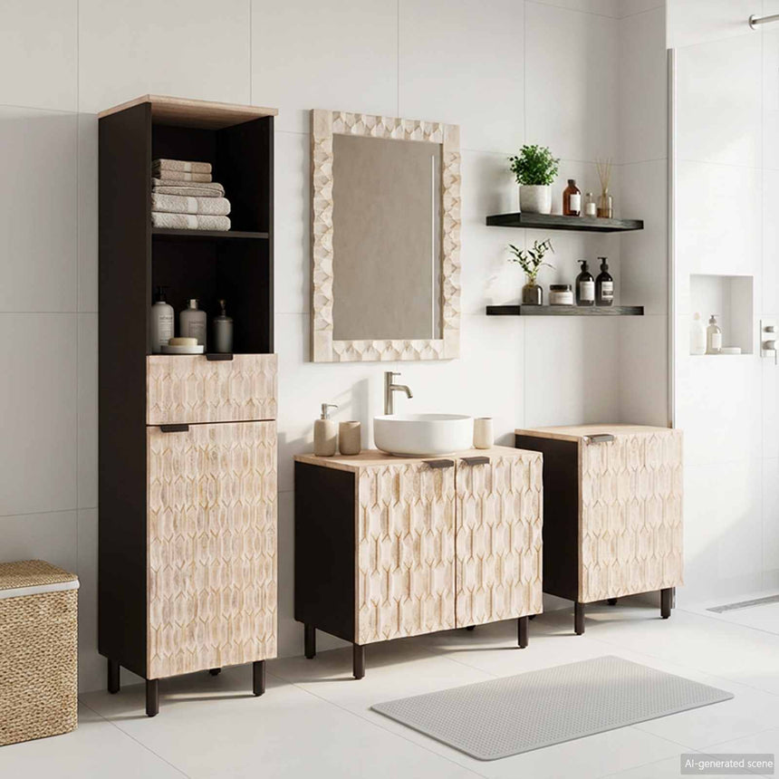 vidaXL Ensembles de salle de bain 4 pcs Finition Lavage Blanc
