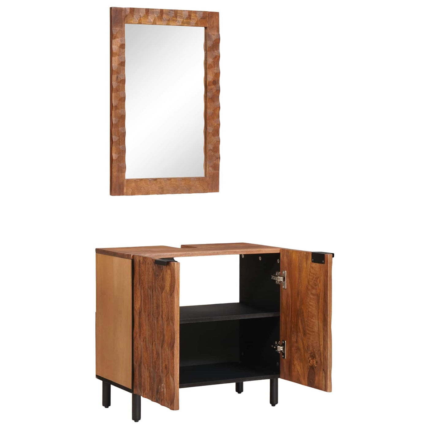 vidaXL Ensembles de salle de bain 2 pcs Acacia Marron Winish