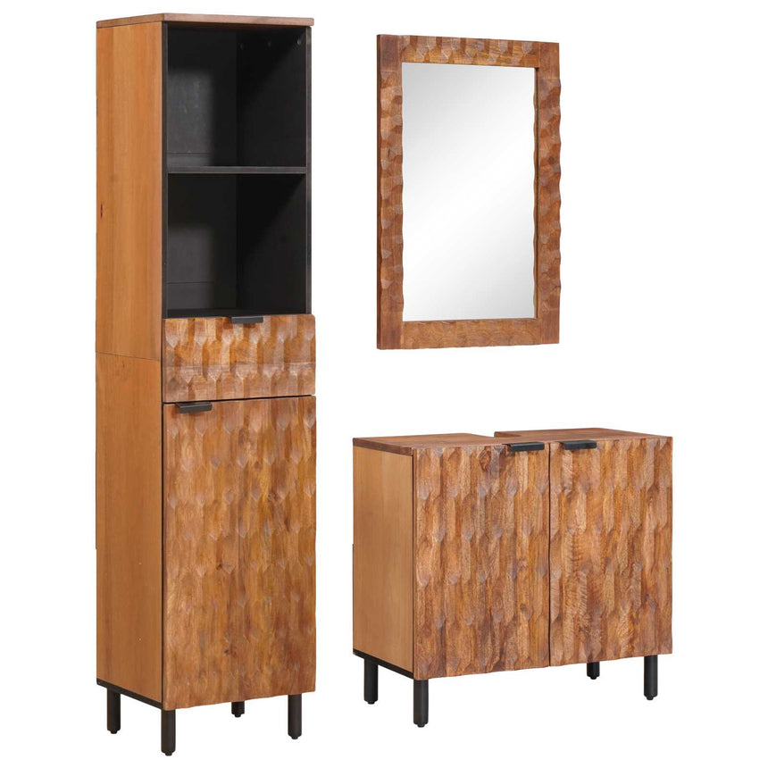 vidaXL Ensembles de salle de bain 3 pcs Acacia Marron Winish