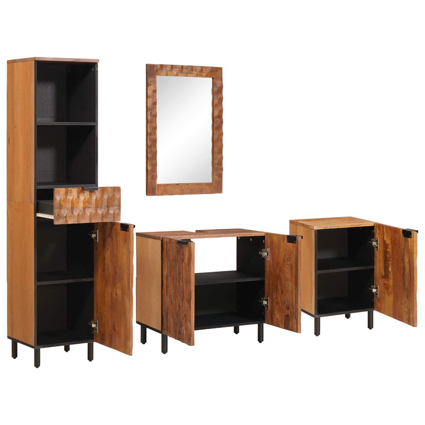 vidaXL Ensembles de salle de bain 4 pcs Acacia Marron Winish