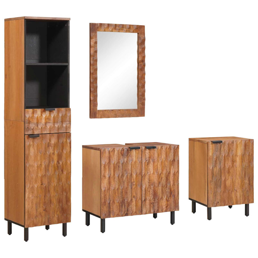 vidaXL Ensembles de salle de bain 4 pcs Acacia Marron Winish