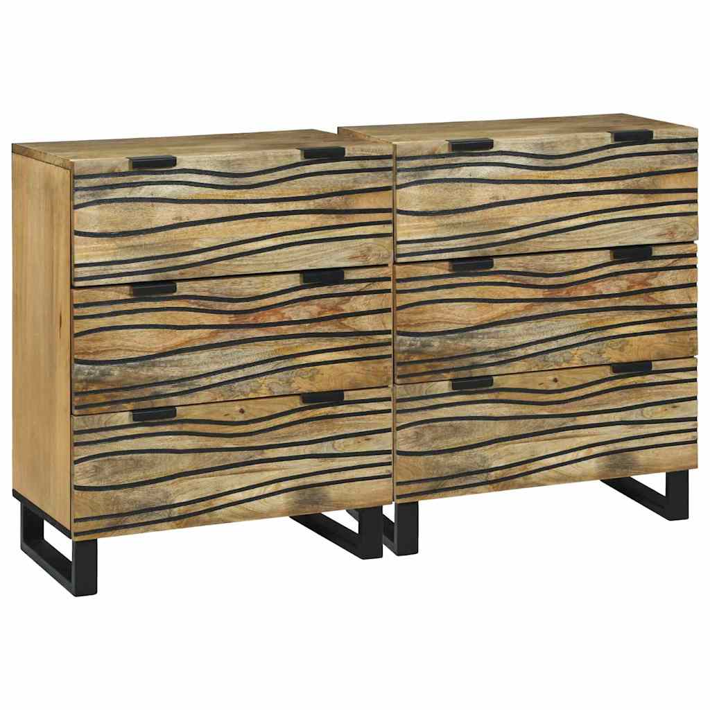 vidaXL Ensemble de buffet 2 pcs Naturel 120 x 33,5 x 75 cm
