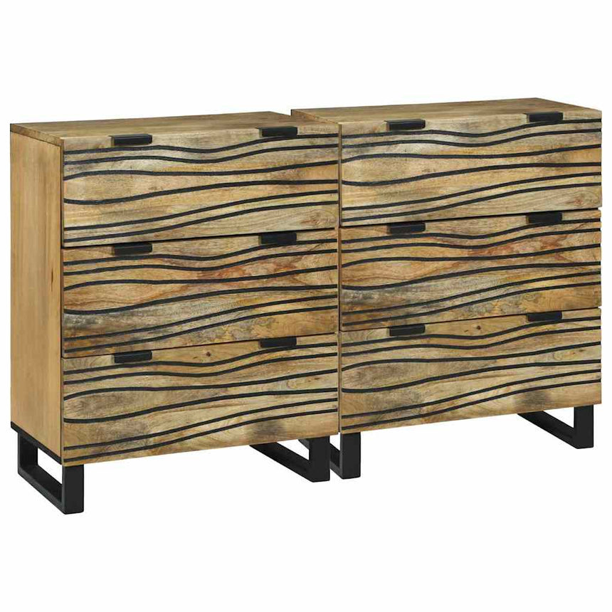 vidaXL Ensemble de buffet 2 pcs Naturel 120 x 33,5 x 75 cm