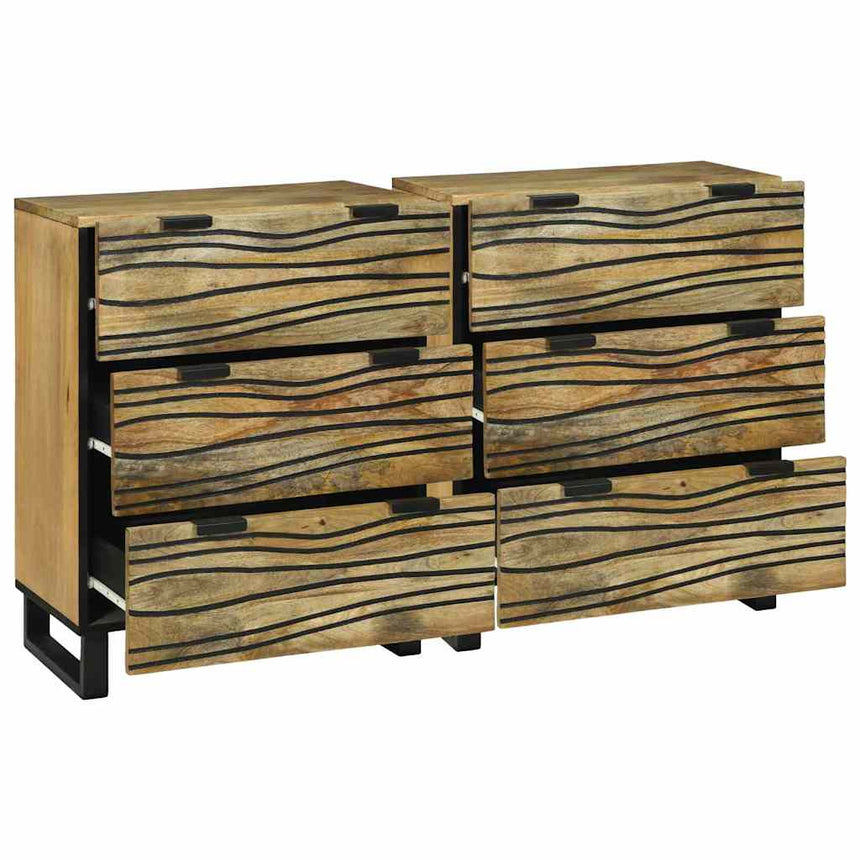 vidaXL Ensemble de buffet 2 pcs Naturel 120 x 33,5 x 75 cm