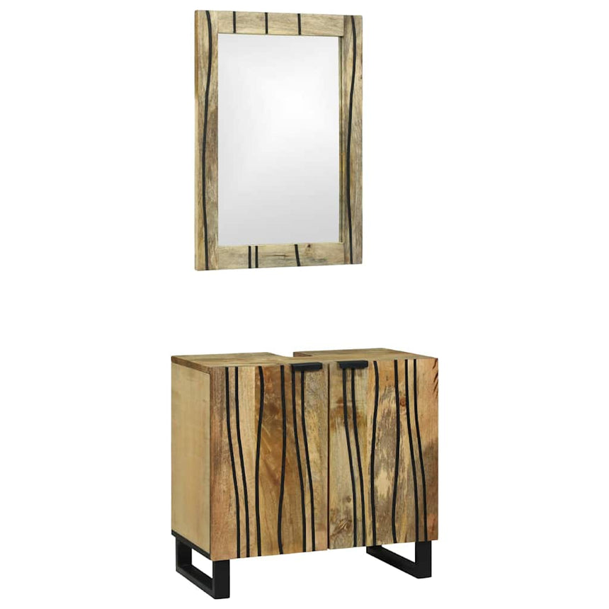 vidaXL Ensemble d'armoire de salle de bain 2 pcs Naturel