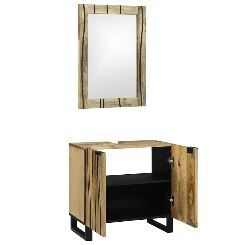 vidaXL Ensemble d'armoire de salle de bain 2 pcs Naturel