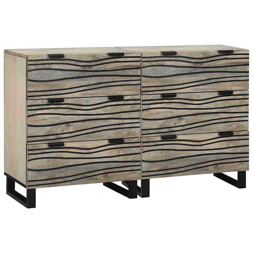 vidaXL Ensemble de buffet 2 pcs Blanc 120 x 33,5 x 75 cm