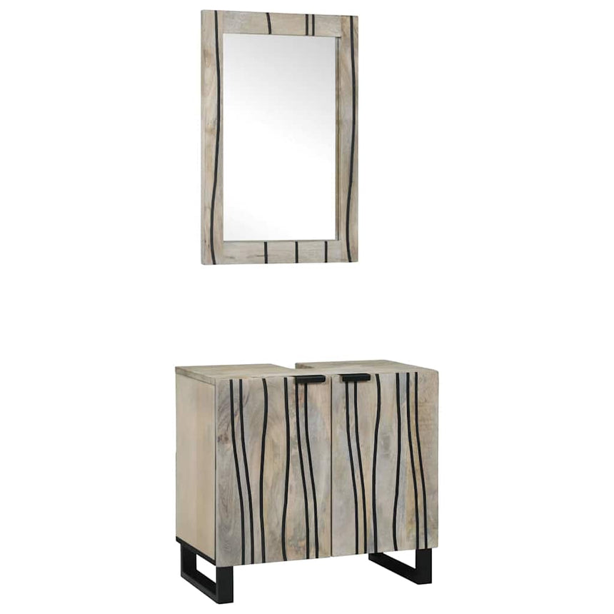 vidaXL Ensemble d'armoire de salle de bain 2 pcs Blanc
