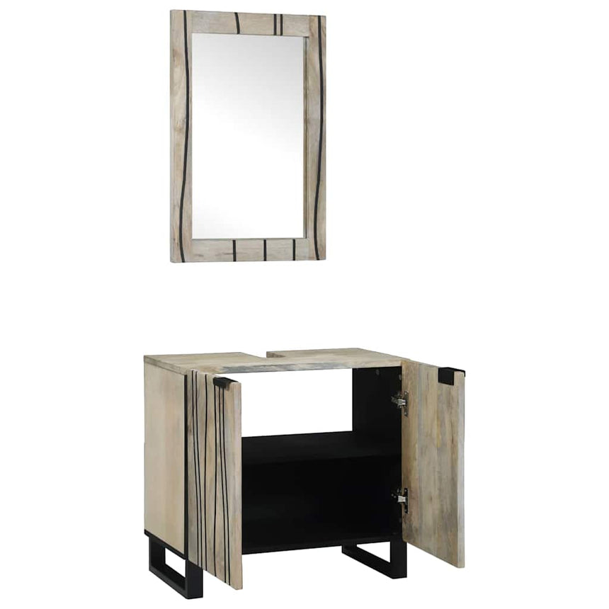 vidaXL Ensemble d'armoire de salle de bain 2 pcs Blanc