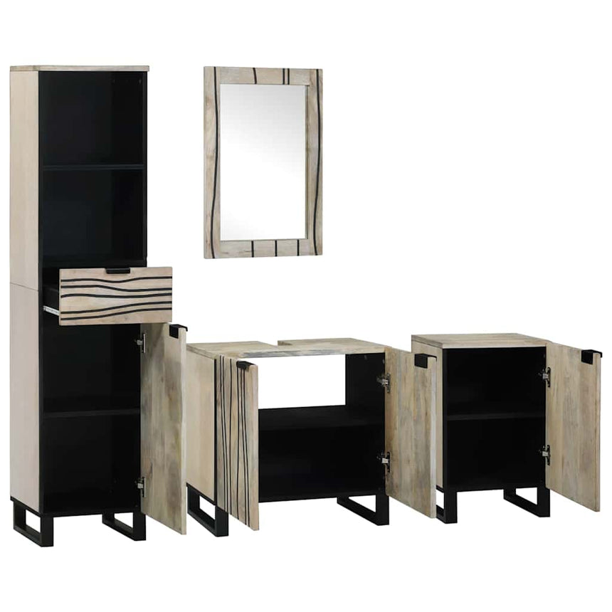 vidaXL Ensemble de mobilier de salle de bain 4 pcs Brun Noyé