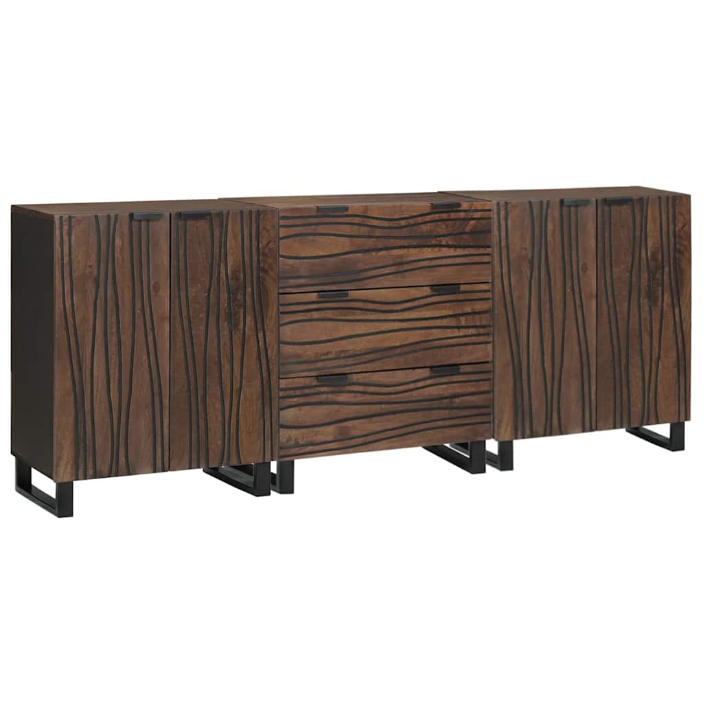 vidaXL Ensemble de mobilier de salle de bain avec tiroir 3 pcs Marron