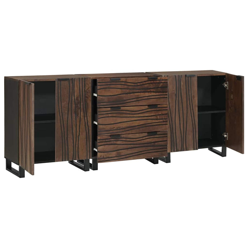 vidaXL Ensemble de mobilier de salle de bain avec tiroir 3 pcs Marron