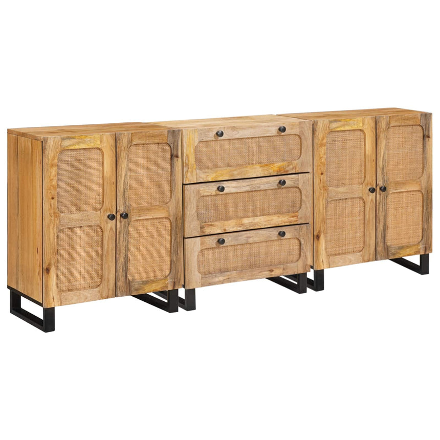 vidaXL Buffet 3 pcs Marron 180 x 33 x 75 cm Bois de mangue massif