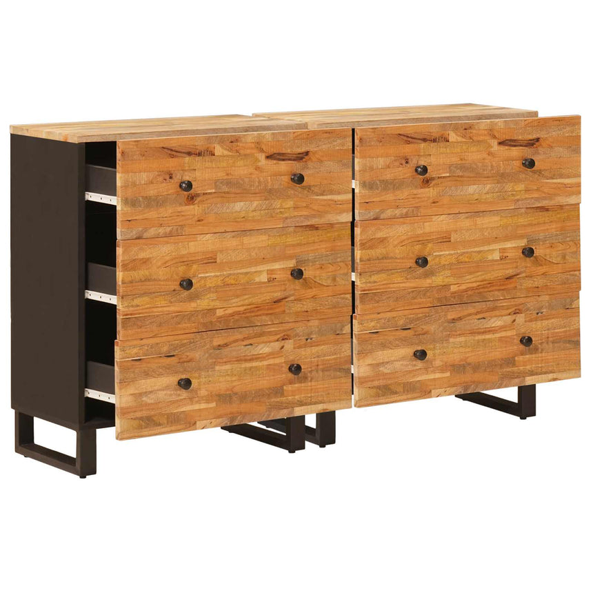 vidaXL Buffet 2 pcs Marron 60 x 33 x 75 cm Bois de mangue massif