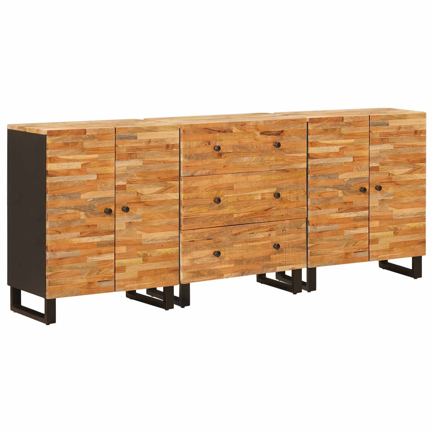 vidaXL Buffet 3 pcs Marron 60 x 33 x 75 cm Bois de mangue massif