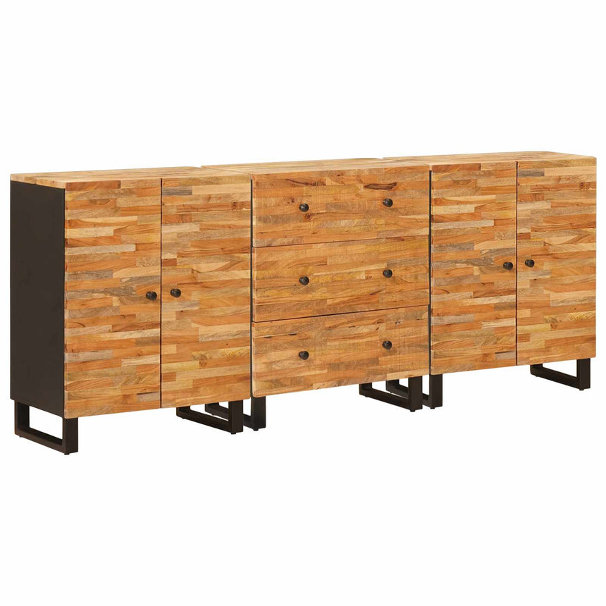 vidaXL Buffet 3 pcs Marron 60 x 33 x 75 cm Bois de mangue massif