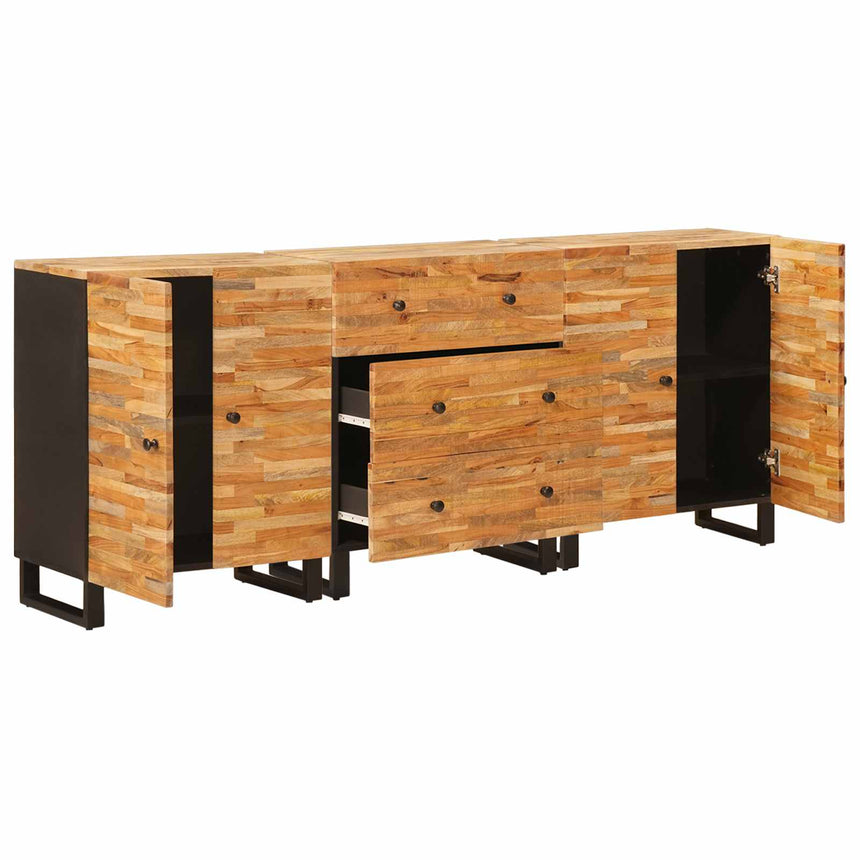 vidaXL Buffet 3 pcs Marron 60 x 33 x 75 cm Bois de mangue massif