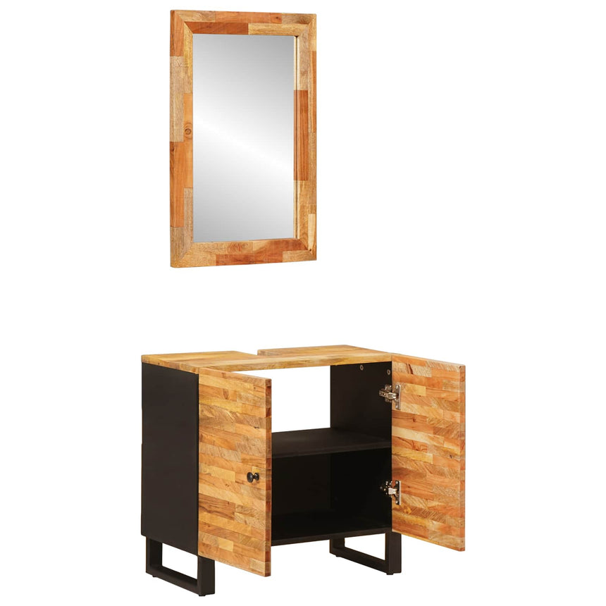 vidaXL Ensembles de salle de bain 2 pcs Naturel Bois de mangue massif