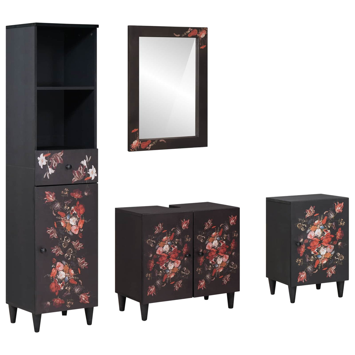 vidaXL Ensemble de Meubles de Salle de Bain avec tiroir 4 pcs