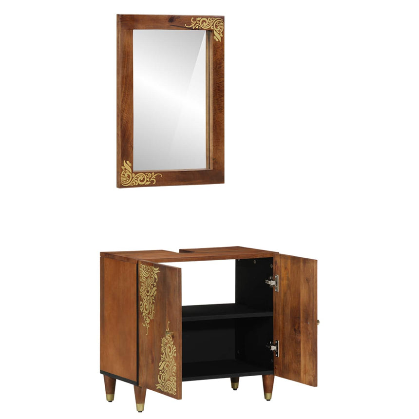 vidaXL Ensemble de Meubles de Salle de Bain 2 pcs Marron miel