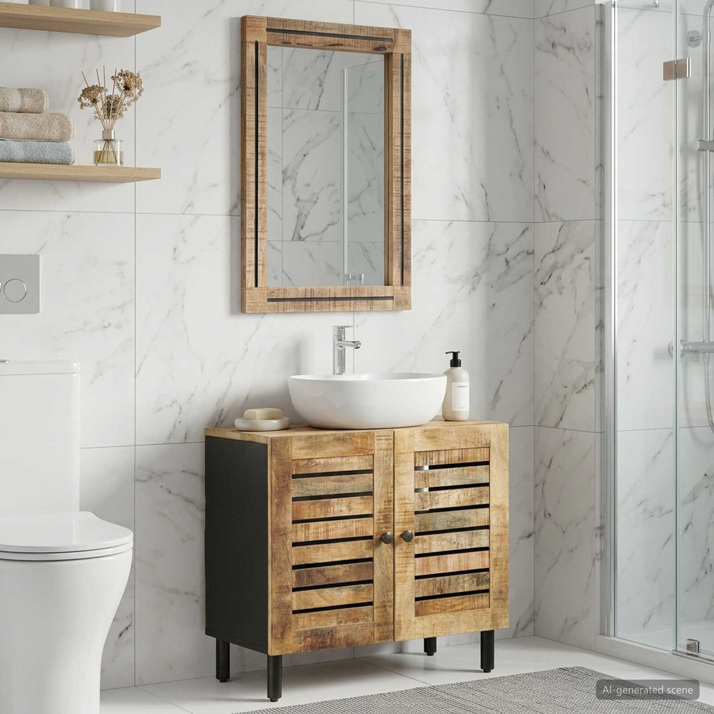 vidaXL Ensemble de Meubles de Salle de Bain 2 pc Naturel