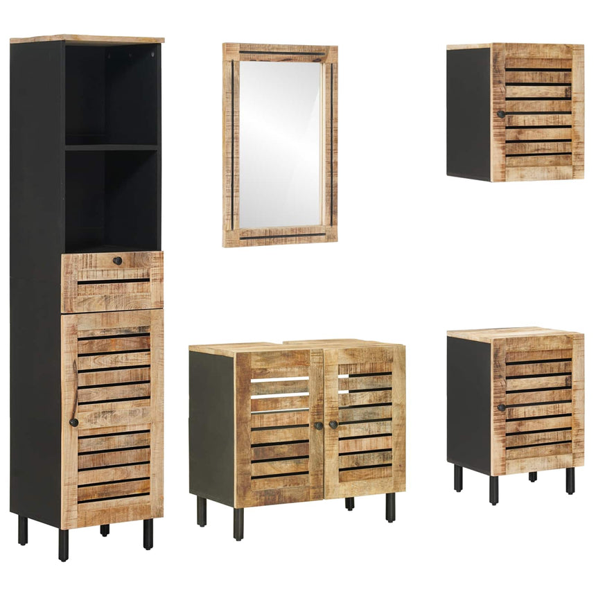 vidaXL Ensemble de Meubles de Salle de Bain 5 pc Naturel