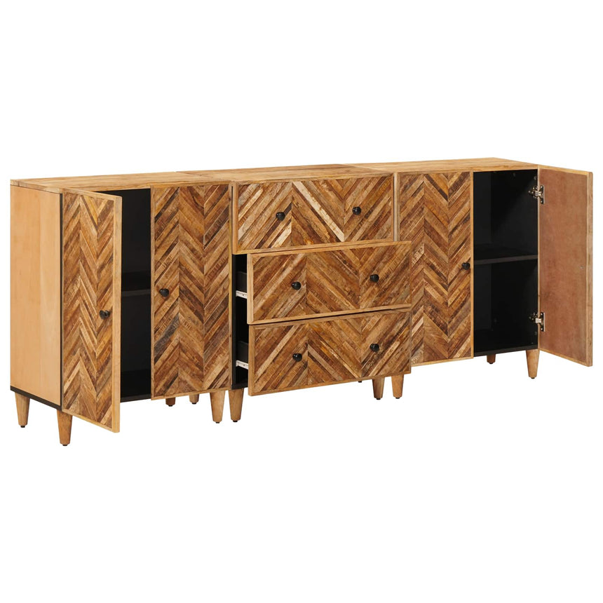vidaXL Armoires de rangement 3 pcs Marron 60 x 33,5 x 75 cm