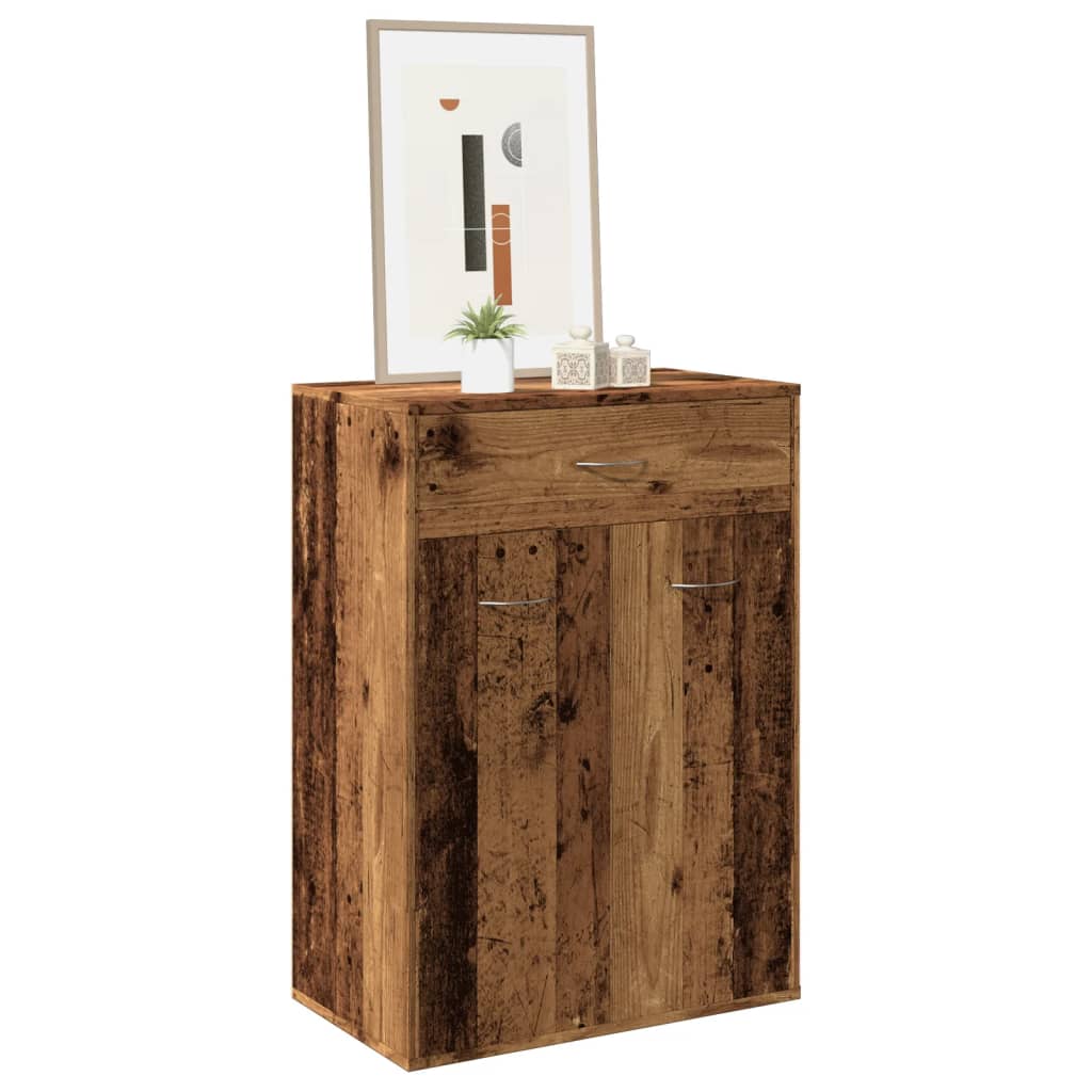 Schoenenkast 60X35X84 Cm Bewerkt Hout Kleurig Oud Hout
