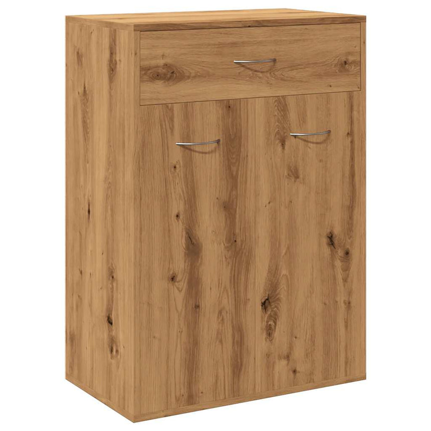 Schoenenkast 60X35X84 Cm Bewerkt Hout Artisanaal Eikenkleur Artisanaal Eikenkleurig
