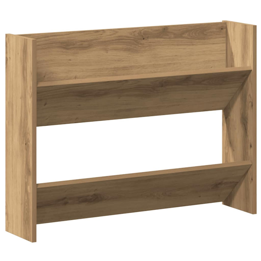 Wandschoenenkast Bewerkt Hout Artisanaal Eikenkleur Artisanaal Eikenkleurig