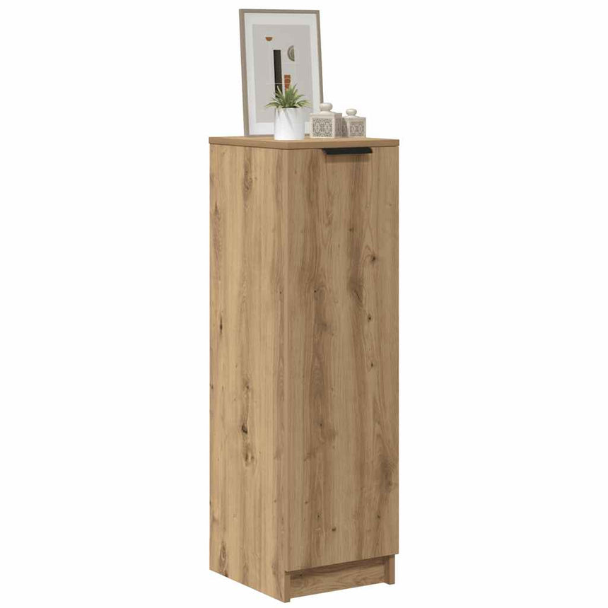 Schoenenkast 29,5X35X100,5 Cm Bewerkt Hout Artisanaal Eiken Artisanaal Eikenkleurig