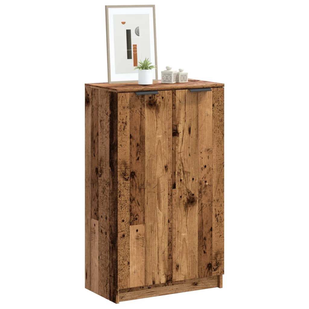 Schoenenkast 59X35X100,5 Cm Bewerkt Hout Kleurig Oud Hout