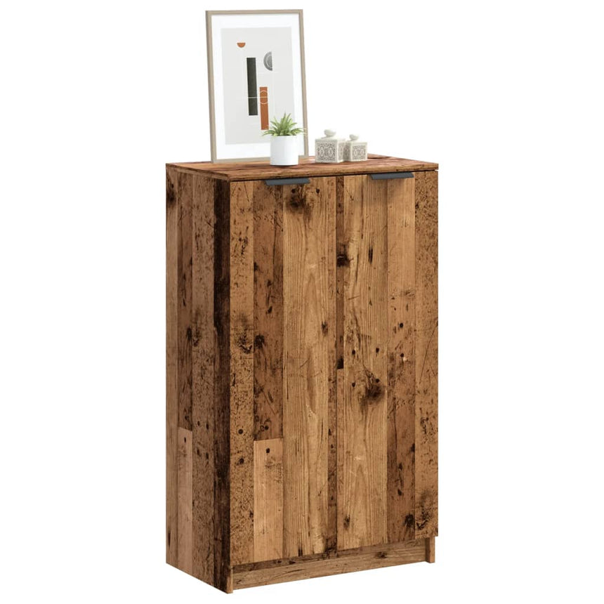 Schoenenkast 59X35X100,5 Cm Bewerkt Hout Kleurig Oud Hout